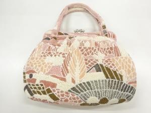 アンティーク　ビーズ樹木模様バッグ